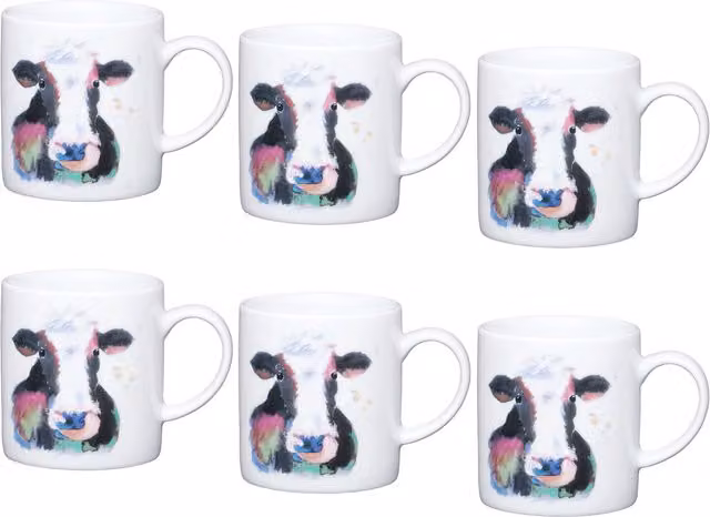 KitchenCraft Set of 6 White Porcelain Espresso Cups