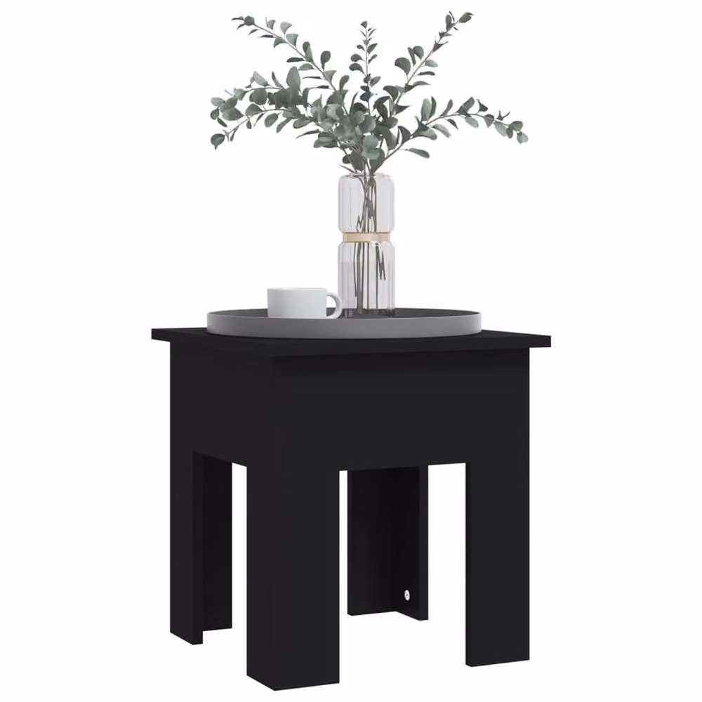 Berkfield Home Black Modern Square Coffee Table, W/D/H: 40 x 40 x 42 cm – 3