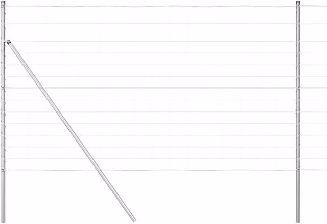 Berkfield Home Field Fence Galvanised Steel in Silver, H: 140 cm x W: 50 m