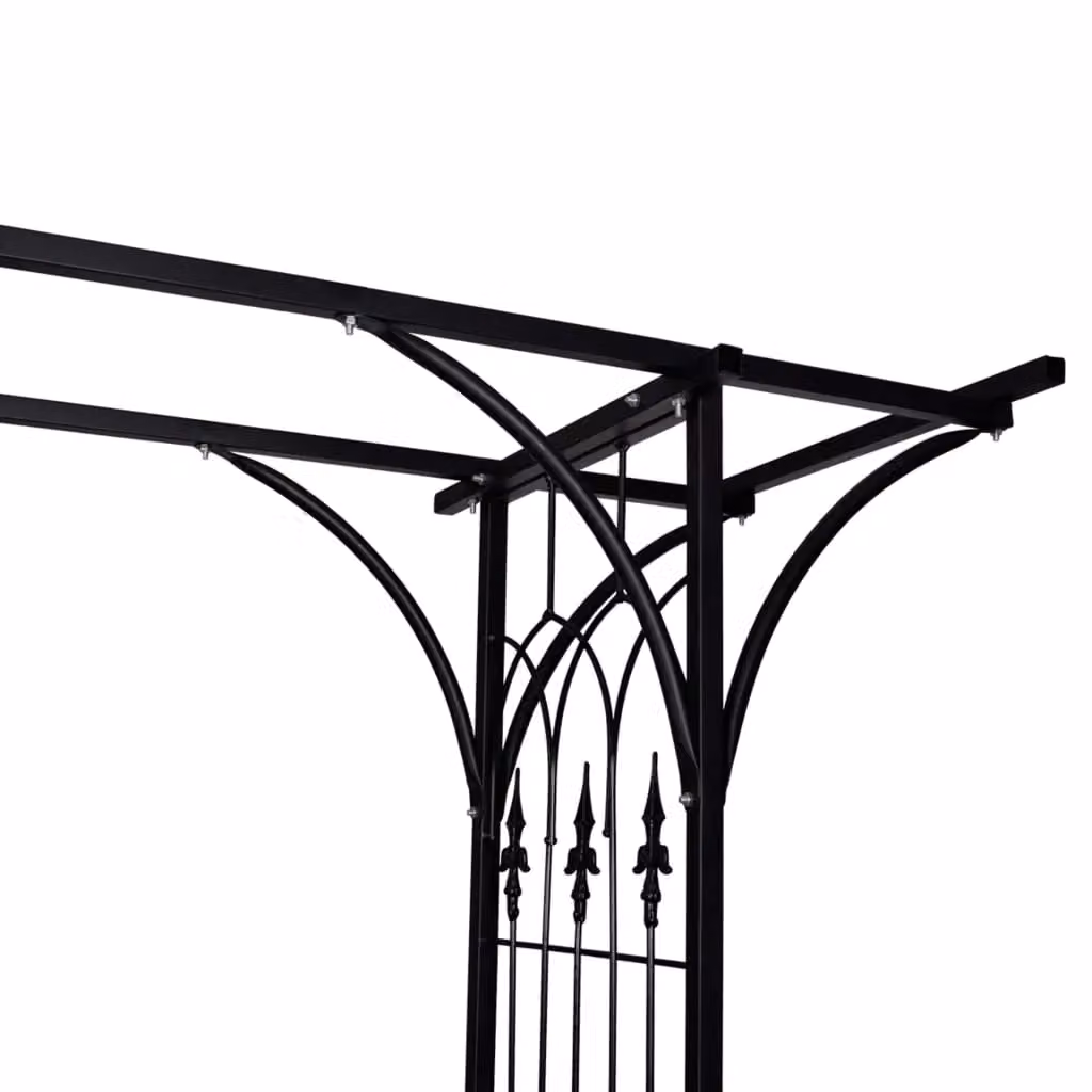 Berkfield Home Metal Garden Arch in Black, W/D/H: 200 x 52 x 204 cm – 3