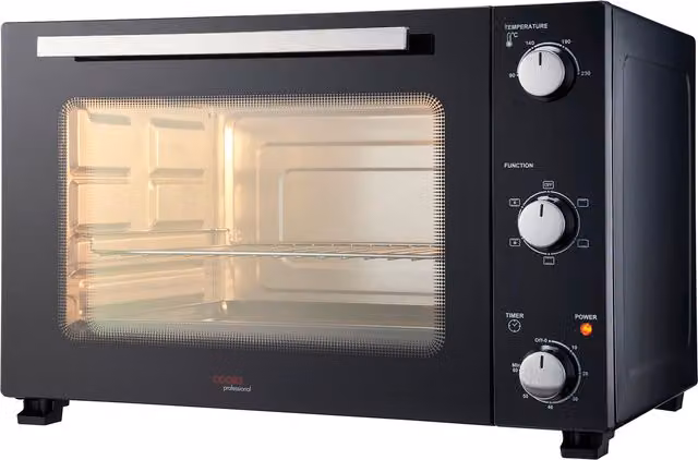 Cooks Professional 48L Mini Oven with Timer, 1500W, Black and Silver