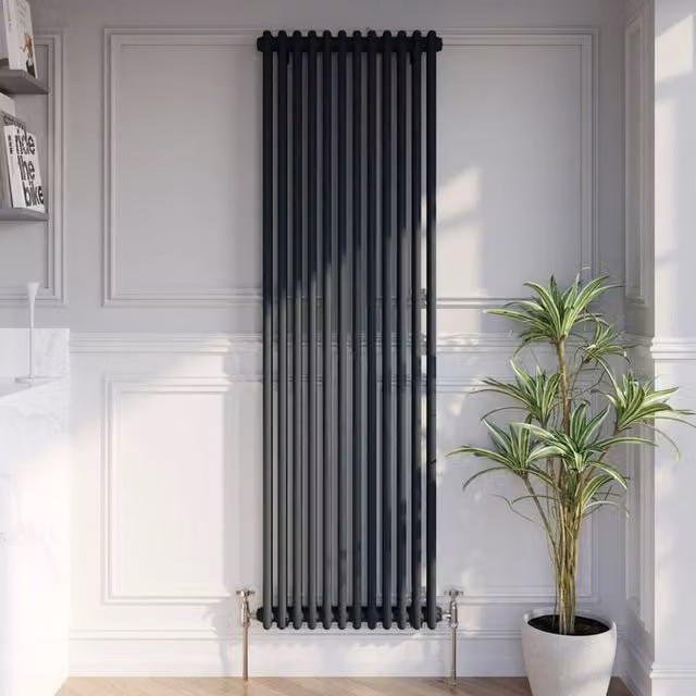 Temprazo Colosseum Double Bar Column Radiator in Anthracite Grey H: 119 cm, W: 30 cm, D: 7 cm