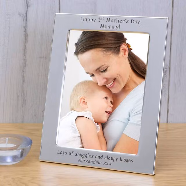 Uniqueful Personalised Mummy Silver Plated Rectangular Metal Tabletop Photo Frame, 10 x 15 cm