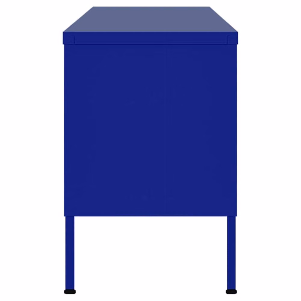 Berkfield Home Navy Blue Metal TV Cabinet W: 105 cm, D: 35 cm, H: 50 cm – 4