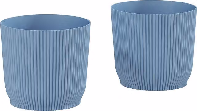 Outsunny Set of Two Blue Plastic Indoor Plant Pots, Diameter: 22 cm