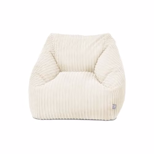 rucomfy Corduroy Beanbag Armchair for Kids and Teenagers in Ivory/Beige – 1