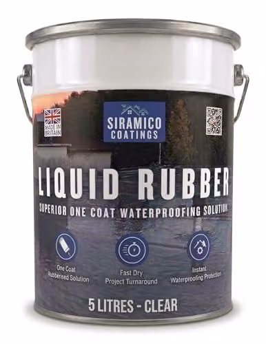 Siramico Coatings Liquid Rubber Roof Coating, Clear, 5 l – 1