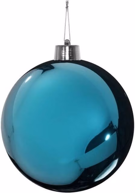 KDMD Turquoise Shiny Shatterproof Round Christmas Bauble, 20 cm – 1