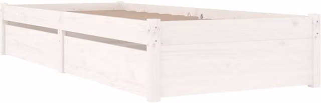 Berkfield Home Beautiful Single Bed Frame with Drawers in White Solid Pine, W/D/H: 90 x 190 cm – 1