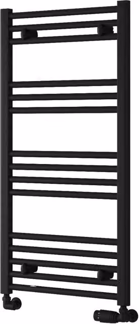 Bathroom Kingdom Capo Black Straight Heated Towel Rail, W: 50 cm, H: 100 cm