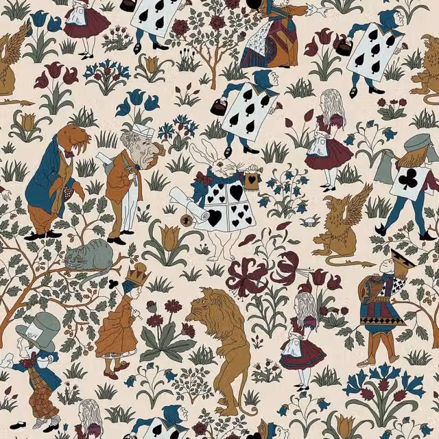 House of Hackney Alice in Wonderland Achillea Wallpaper in White and Multicolour