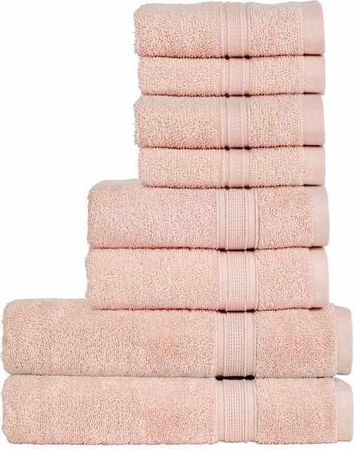 CHRISTY Serene 8 Piece Combed Cotton Towel Bale in Dusty Pink