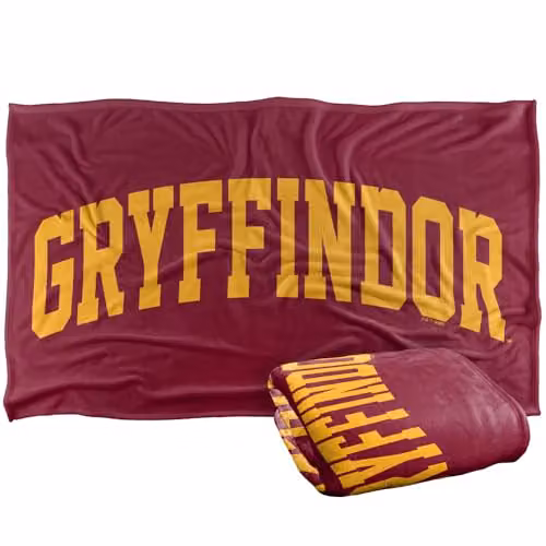 LOGOVISION Harry Potter Arched Gryffindor Super Soft Silky Touch Fleece Throw Blanket, Red and Multicolour, W: 91.44 cm, D: 91.44 cm
