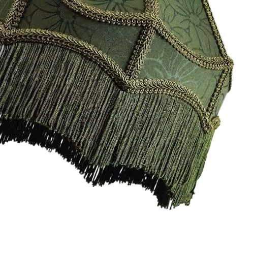 Happy Homewares Classic Forest Green Floral Jacquard Victorian Empire Lampshade, W: 30 cm, H: 19 cm – 2