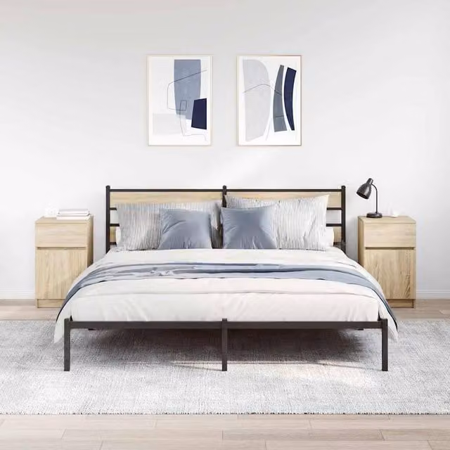 Berkfield Home Set of 2 Sonoma Oak Bedside Cabinets, W/D/H: 39 x 35 x 65 cm