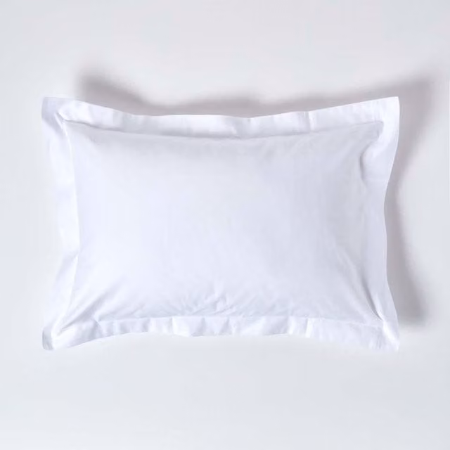 Homescapes 1000 Thread Count Egyptian Cotton Oxford Pillowcase in White
