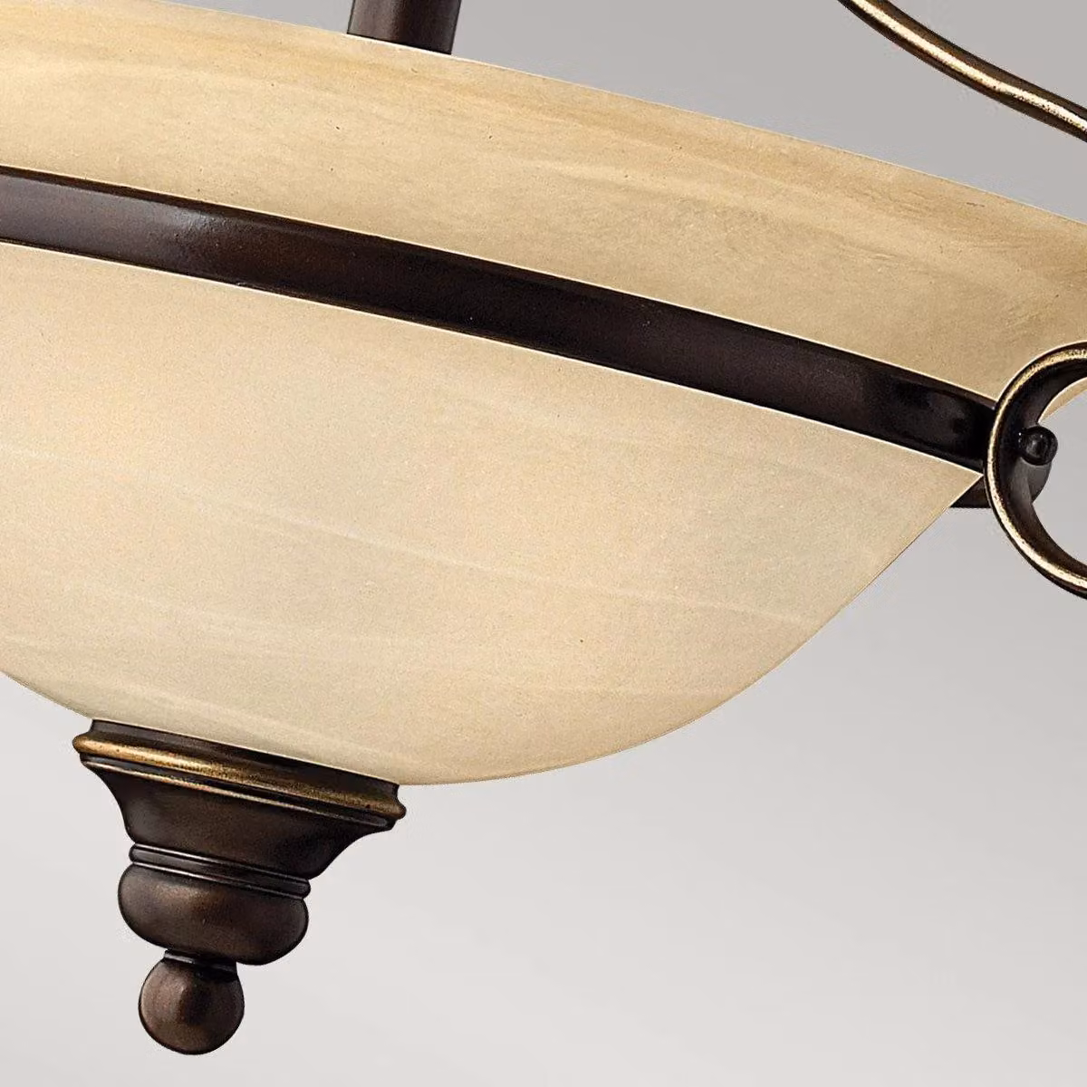 Netlighting Cello 2 Light Semi Flush Ceiling Light in Antique Bronze and Brown – 3