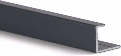 Guardian Black Powder Coated Aluminium Edge Trim for 10mm Internal Cladding Panels, Length: 2400mm