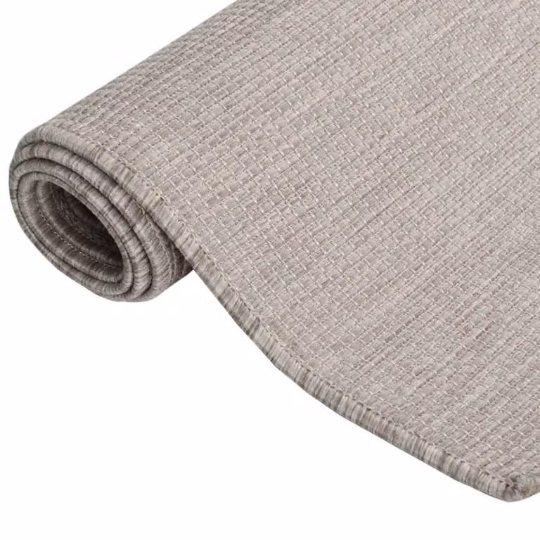 Berkfield Home Round Outdoor Flatweave Rug in Beige, Diameter: 100 cm