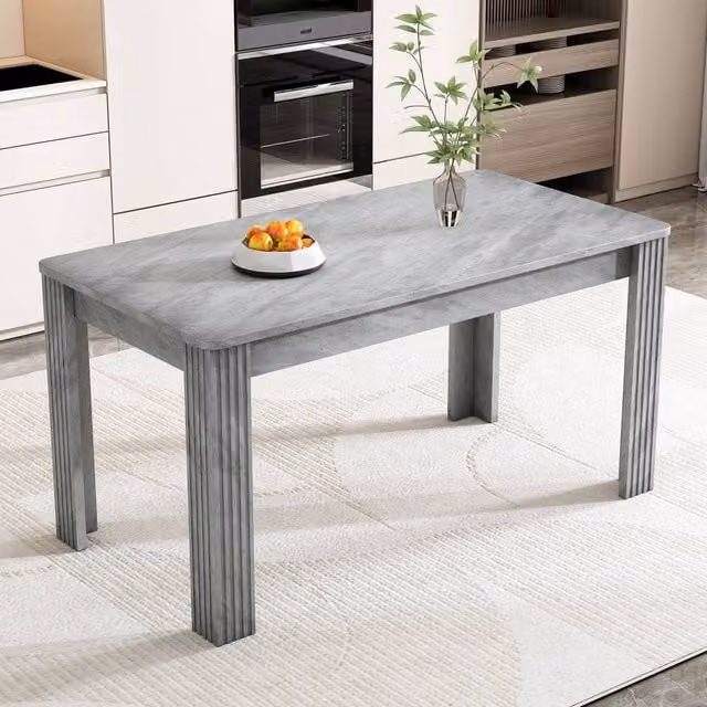 Matteo Grey Modern Rectangular 4 Seater Dining Table in MDF Wood – 1
