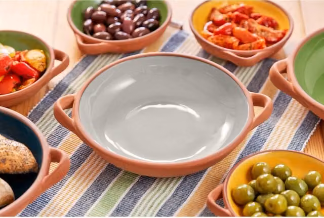 Dexam Sintra Large Glazed Terracotta Serving Platter in Stone Ceramic