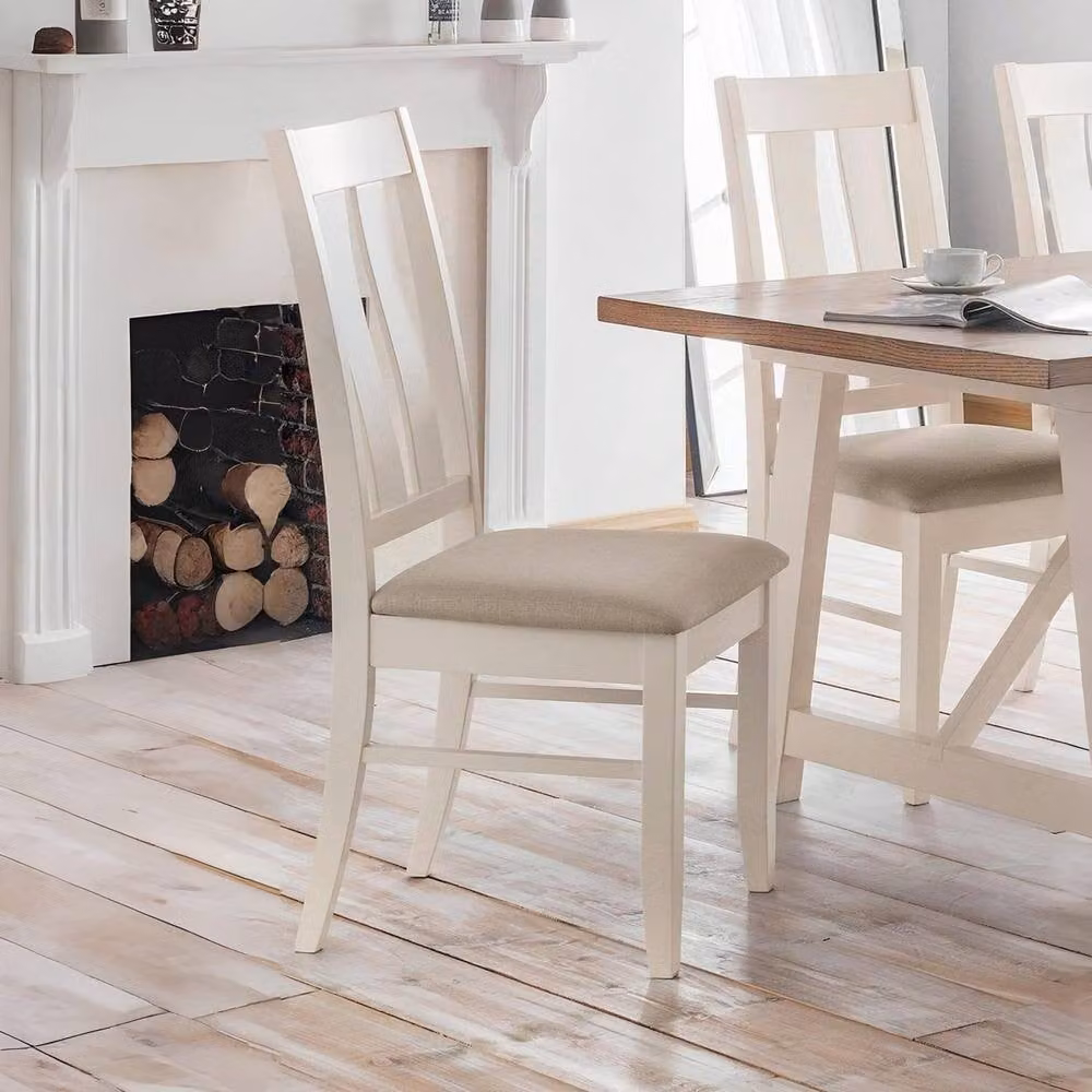 Cheshire Fairford Premium Dining Chairs - Set of 2 in Beige and White – 2