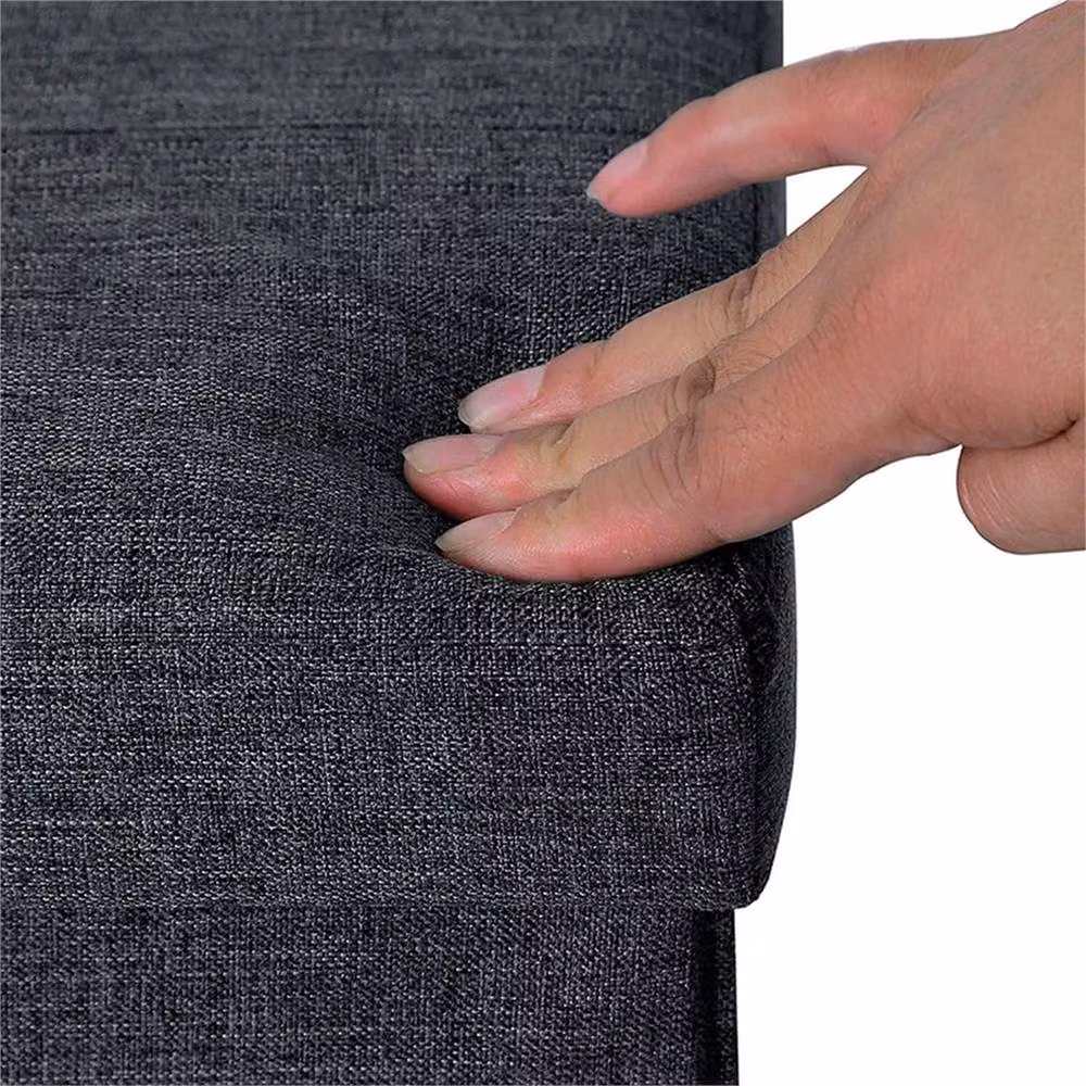 PAWNORA Large Ottoman Storage Seat Stool in Dark Grey, W/D/H: 76 x 38 x 38 cm – 3