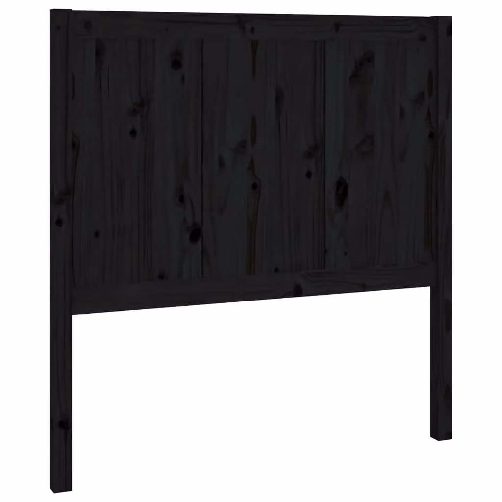 Berkfield Home Rustic Black Solid Pine Wood Bed Headboard W/D/H: 95.5 x 4 x 100 cm – 2