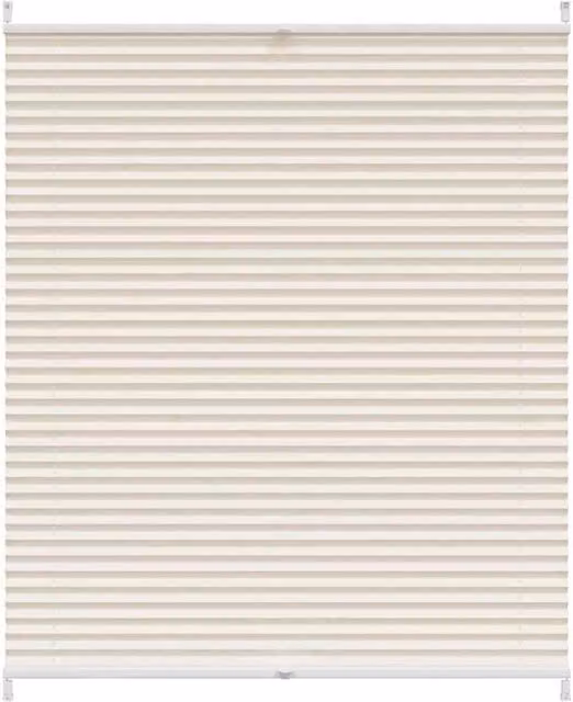 Berkfield Home Single Pleat Plisse Blind in Beige, W: 100 cm, H: 125 cm