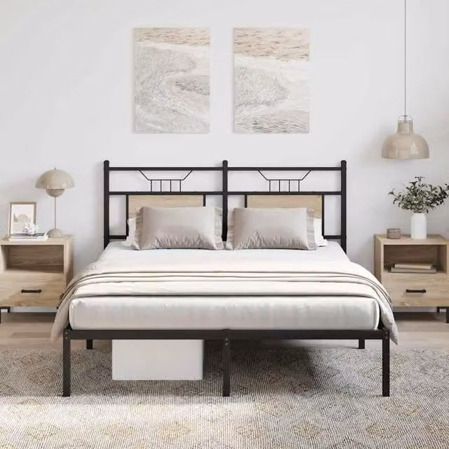 Berkfield Home King Size Bed Frame in Sonoma Oak Brown, W/D/H: 150 x 200 cm – 1