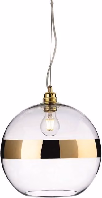 Firstlight Saturn 1 Gold and Transparent Glass Sphere Ceiling Pendant Light with E27 Socket