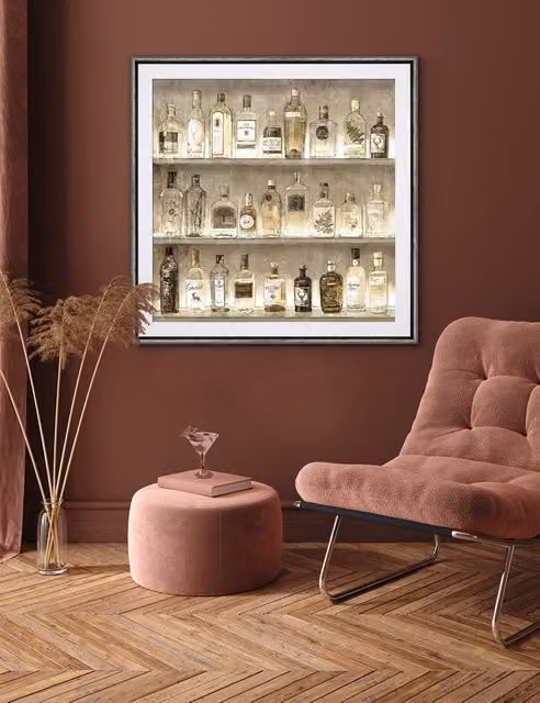 Gallery Direct The Connoisseur Square Framed Art in Gold and Multicolour
