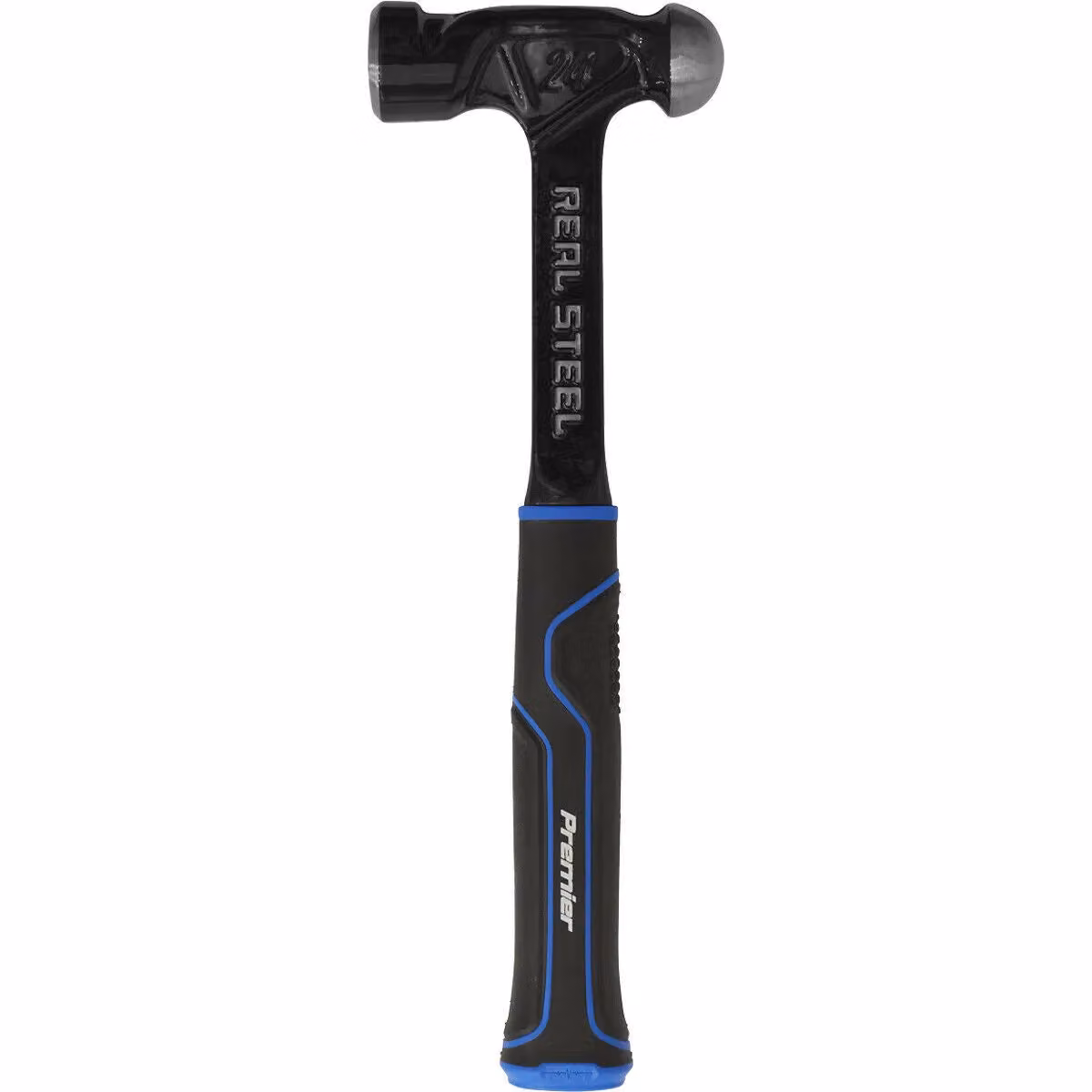 Loops 24oz Forged Steel Ball Pein Hammer with Shock Reducing Textured Rubber Grip in Silver and Black – 2