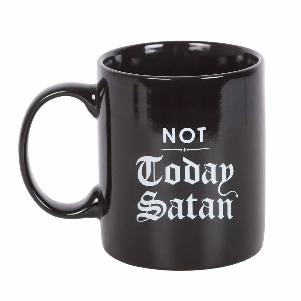 Uniqueful Not Today Satan Ceramic Mug in Black, 300ml – 3