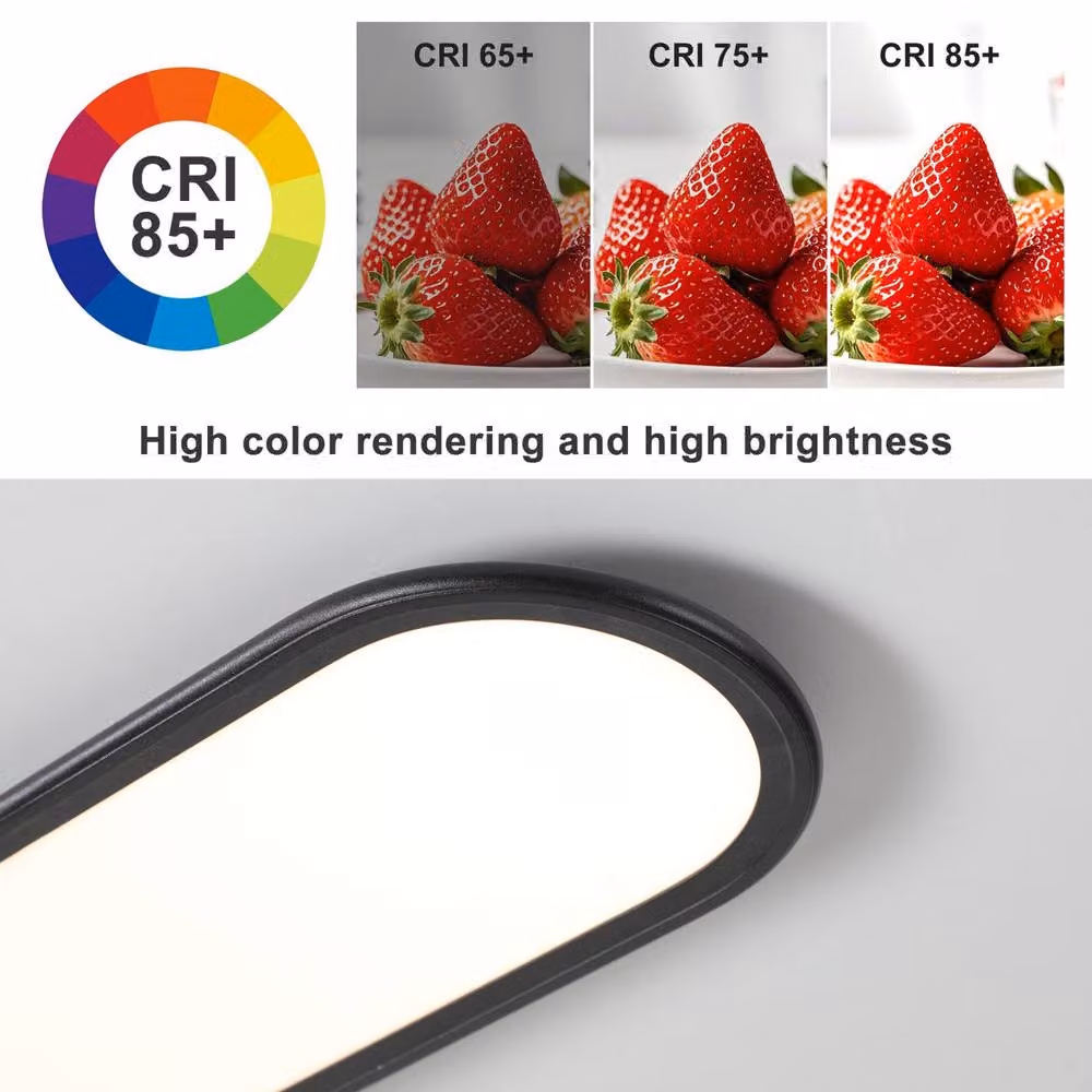 Garwarm Gracious Multicolour LED Integrated Flush Mount Ceiling Light with Remote Control and Dimmer, Black/White, 140 cm – 7