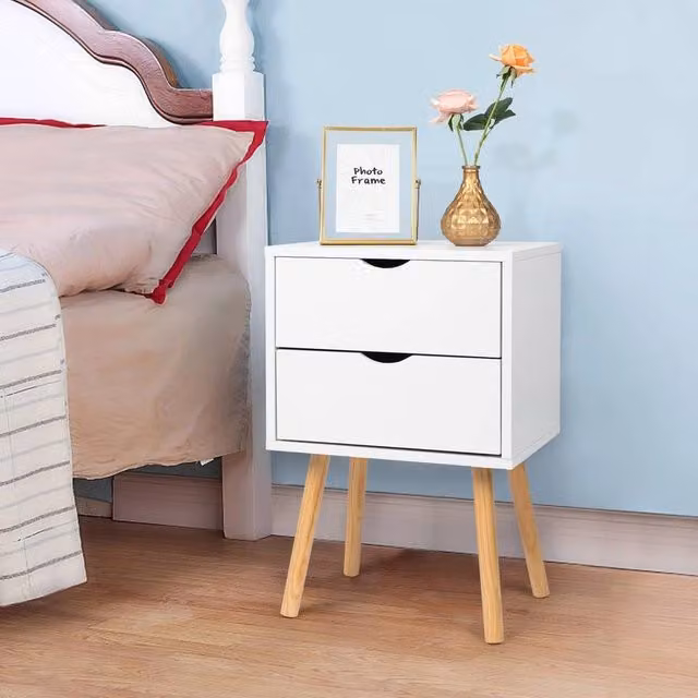 SPETLEK White Bedside Table Nightstand Cabinet – 1
