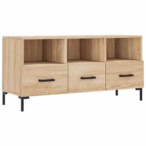 vidaXL Modern TV Cabinet in Brown Sonoma Oak, W/D/H: 102 x 36 x 50 cm – 1