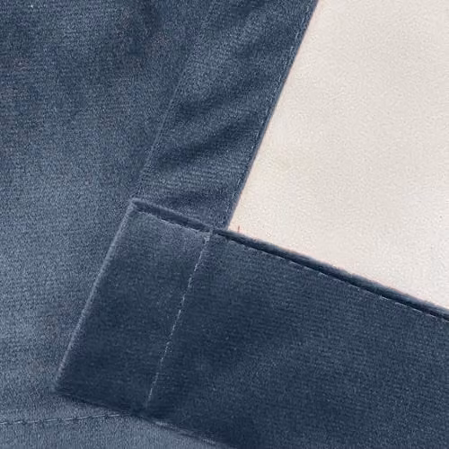 Enhanced Living Navy Velvet Thermal 100% Blackout Door Curtain Panel with Pencil Pleat Tape, W: 168 cm, H: 214 cm – 4