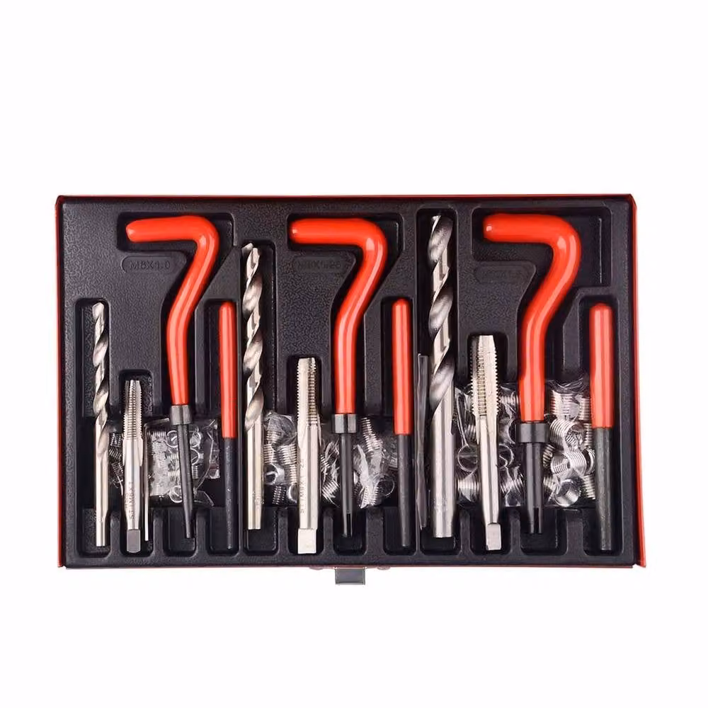 VOGREX 88pc Red Thread Repair Helicoil Tool Set with Twist Drill and Metal Components – 2