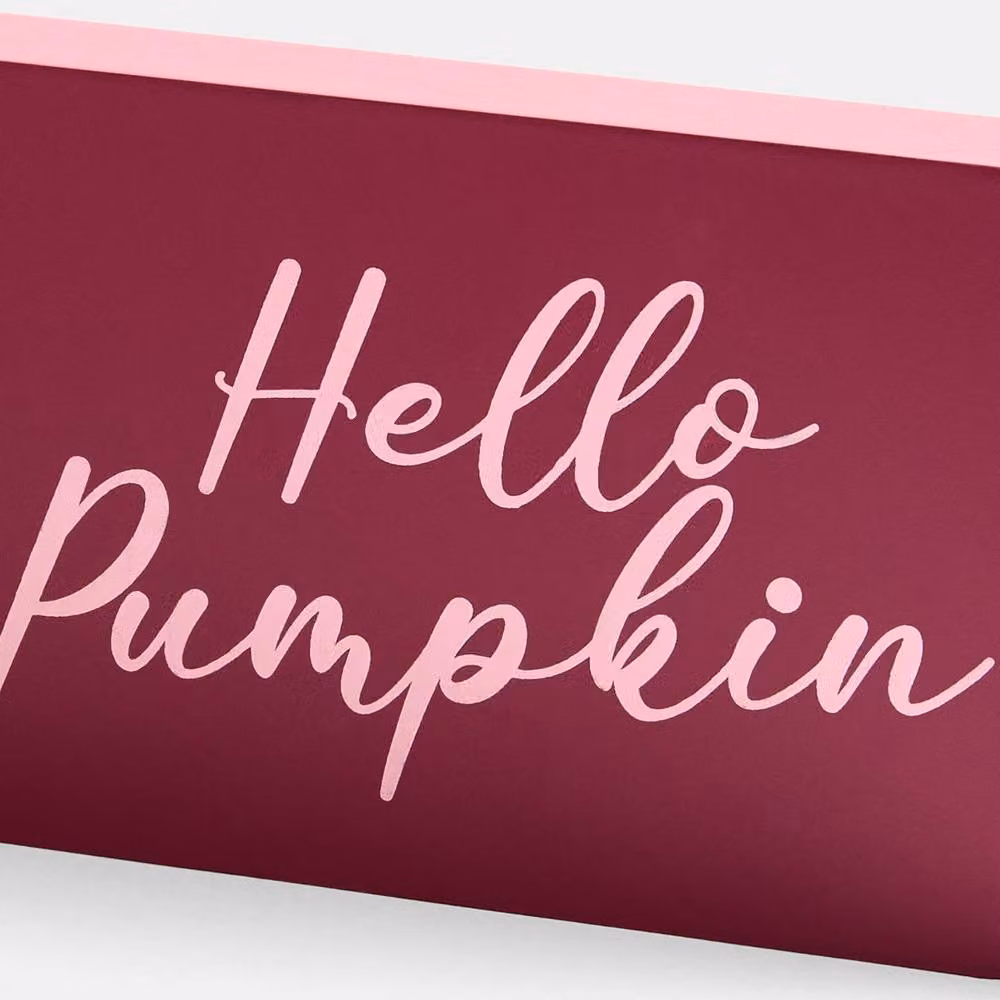 OHS Autumn Pumpkin Slogan Tabletop Ornament for Halloween Home Decor in Red – 5