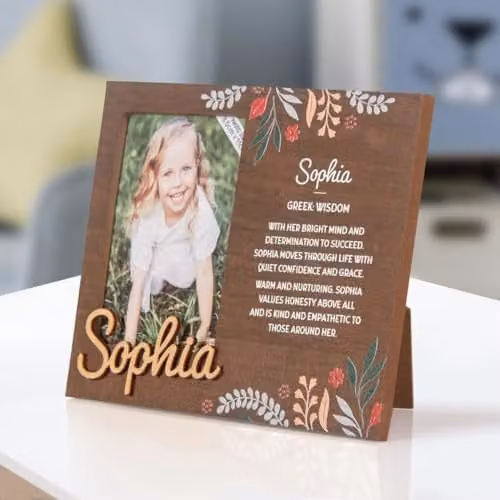 History & Heraldry Sophia Pre-personalised Child's Picture Frame, Brown, W: 8.5 cm, H: 11 cm