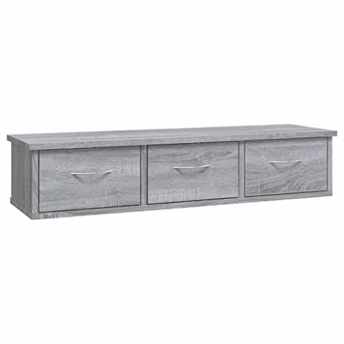 vidaXL Wall Cabinet in Grey Sonoma, W: 88 cm, D: 26 cm, H: 18.5 cm