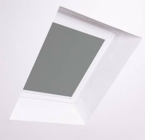 Bloc Blinds M08 Skylight Blackout Blind for Velux Roof Windows in Pewter with White Aluminium Frame