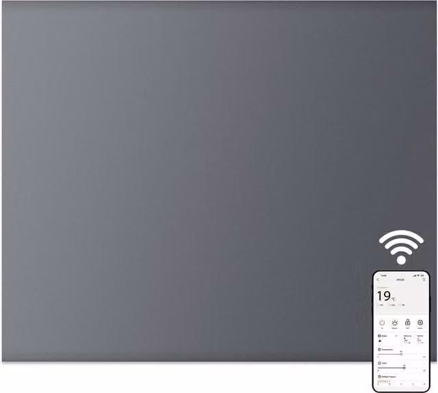 MYLEK 1000W Slimline Electric Panel Convector Heater with WiFi App Control in Anthracite