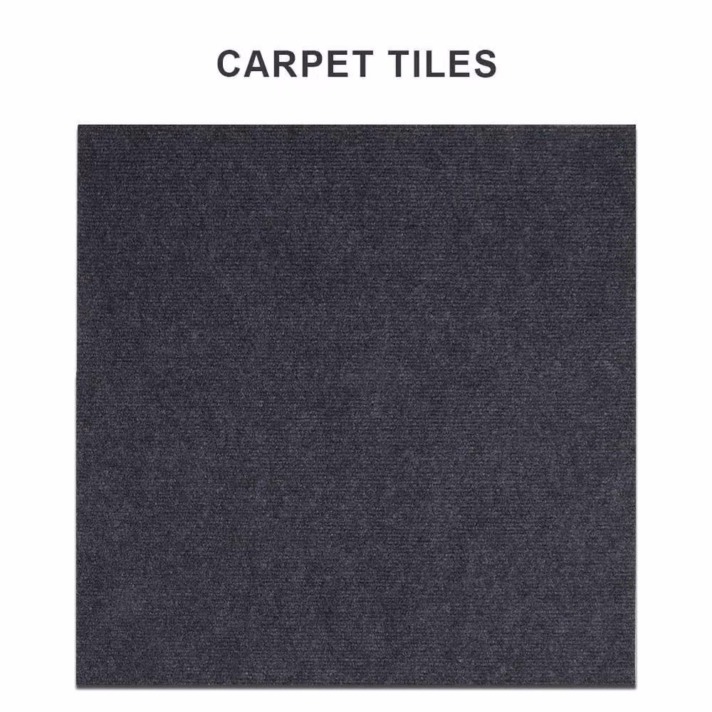 Kelvenix Black Polyester Carpet Tiles, 40 Pieces, W/D/H: 50 x 50 x 1 cm – 3