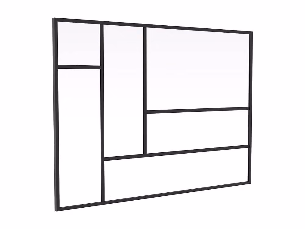 Vente-unique Design Powder-Coated Aluminium and Glass Workshop Glazed Wall Panel, Black, W: 180 cm, H: 130 cm – 2