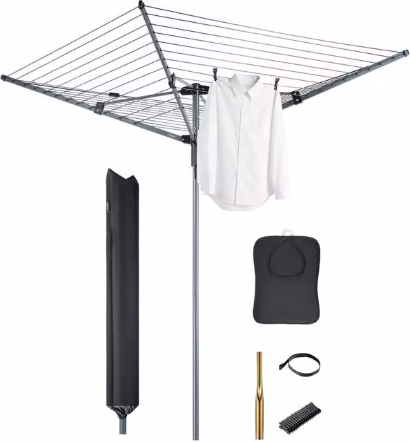 VonHaus Rotary Airer in Grey, Height: 197.7 cm – 1