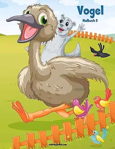 Createspace Vogelmalbuch 9 Multicolour Childrens Colouring Book