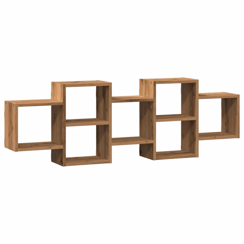 Berkfield Home Artisan Oak Wall Shelf, Brown, W: 129 cm, D: 42 cm, H: 18 cm – 2