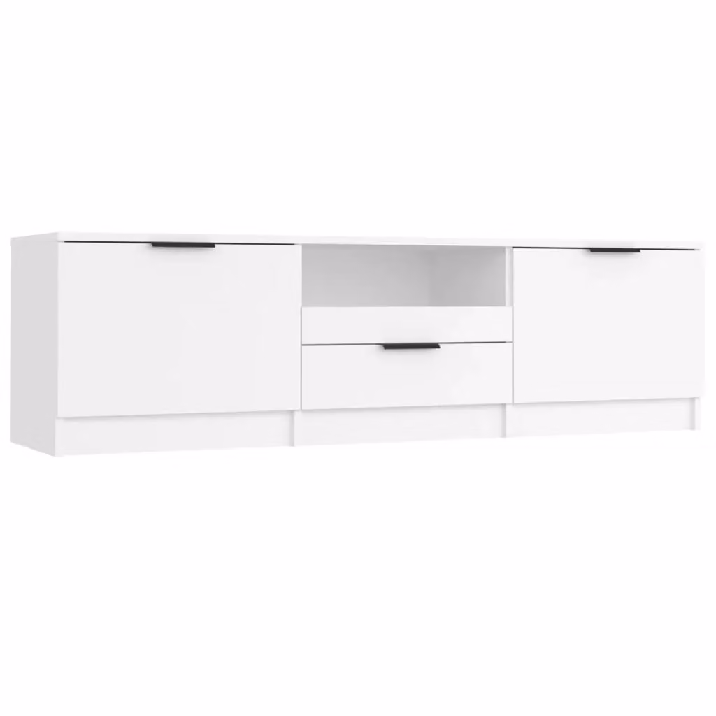 Berkfield Home Modern White TV Cabinet W: 140 cm, D: 40 cm, H: 40 cm – 2